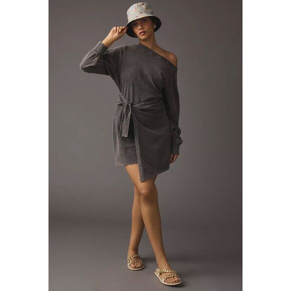 Daily Practice by Anthropologie Tie-Front Lounge Mini Dress - Picture 1 of 9